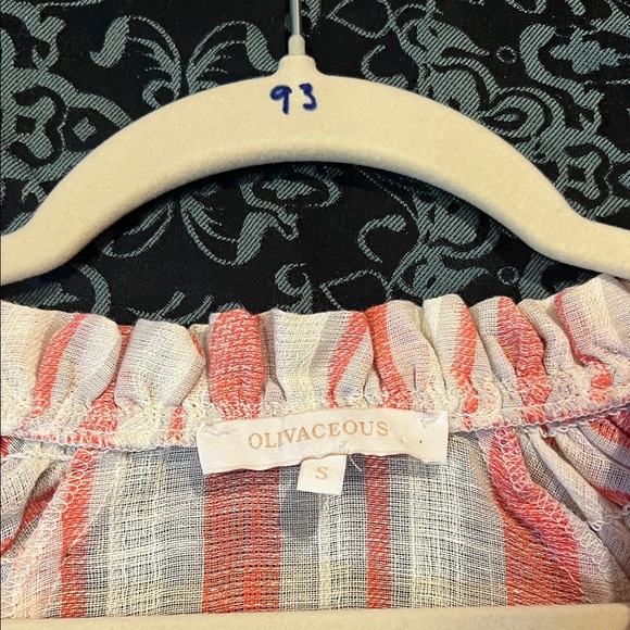 Olivaceous Coral and Cream Striped Blouse - Picture 8 of 10